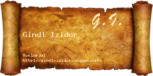 Gindl Izidor névjegykártya